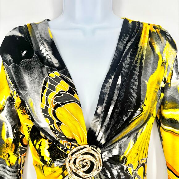 Janine Y2K Vintage Bell Sleeve Butterfly Babydoll Top Size S - Picture 4 of 6